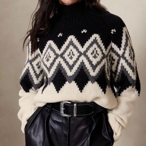 Merino Wool Woman’s Sweater Fair Isle Banana Republic Sweater Large NWT